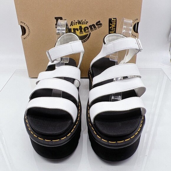 Dr. Martens Blaire Quad Women’s Platform Flats Sandals White Hydro Leather US 11 - Picture 4 of 12